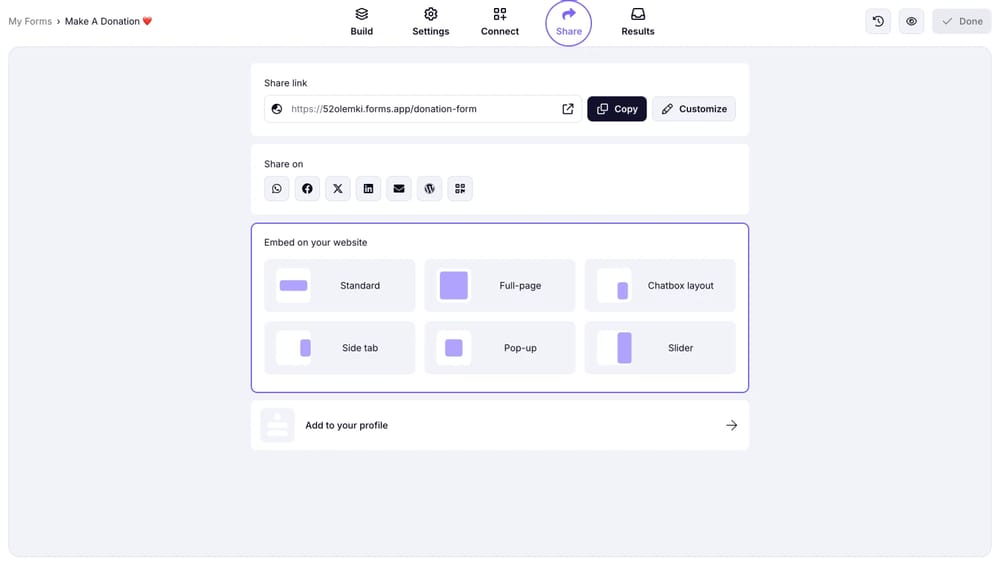 Choose an embed type