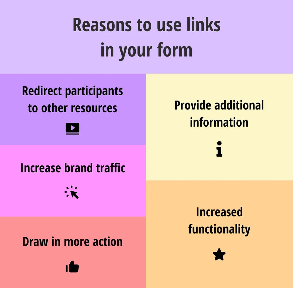 Benefits of using links in your form
