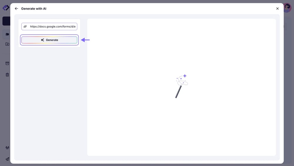 Einfügen einer Google Formular-URL zur Importeingabe auf forms.app