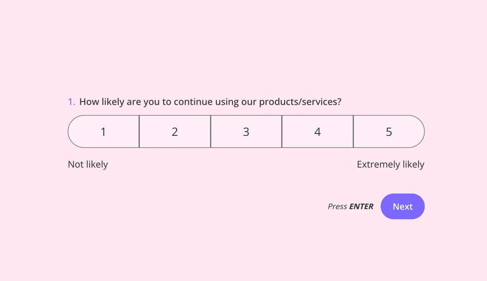 An example question for a company satisfaction survey
