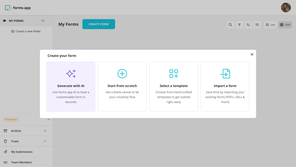 Select starting option