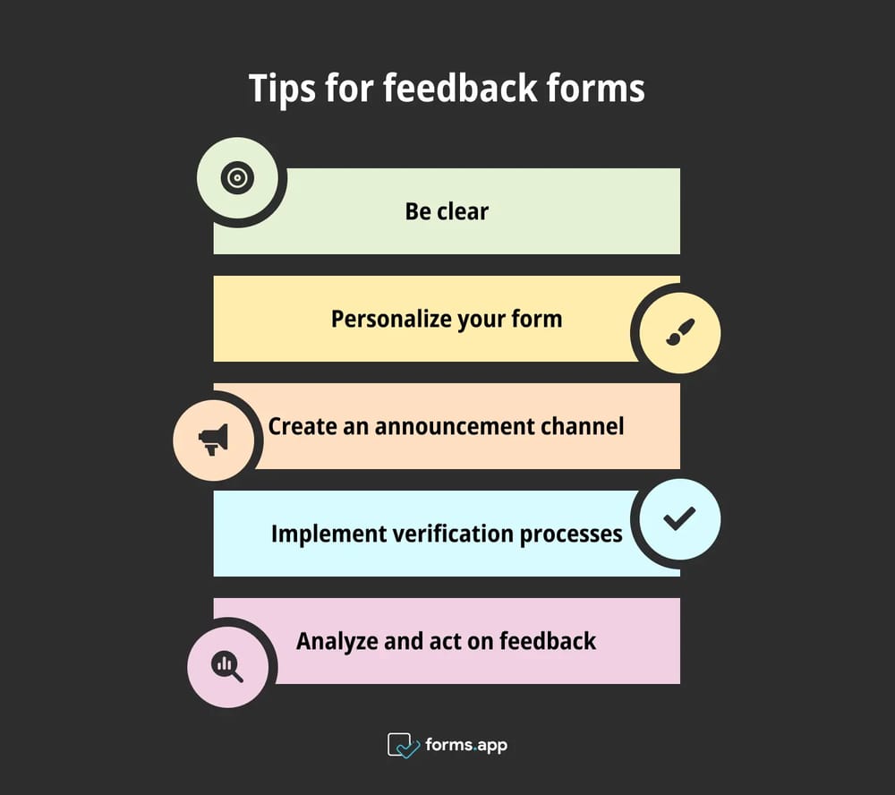 Pro tips for feedback forms