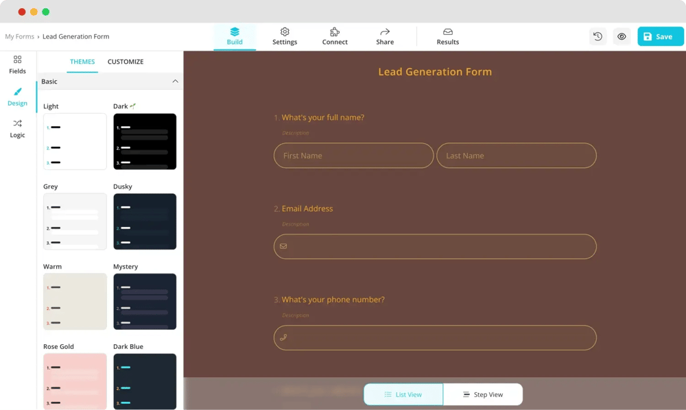 Change the booking form’s design