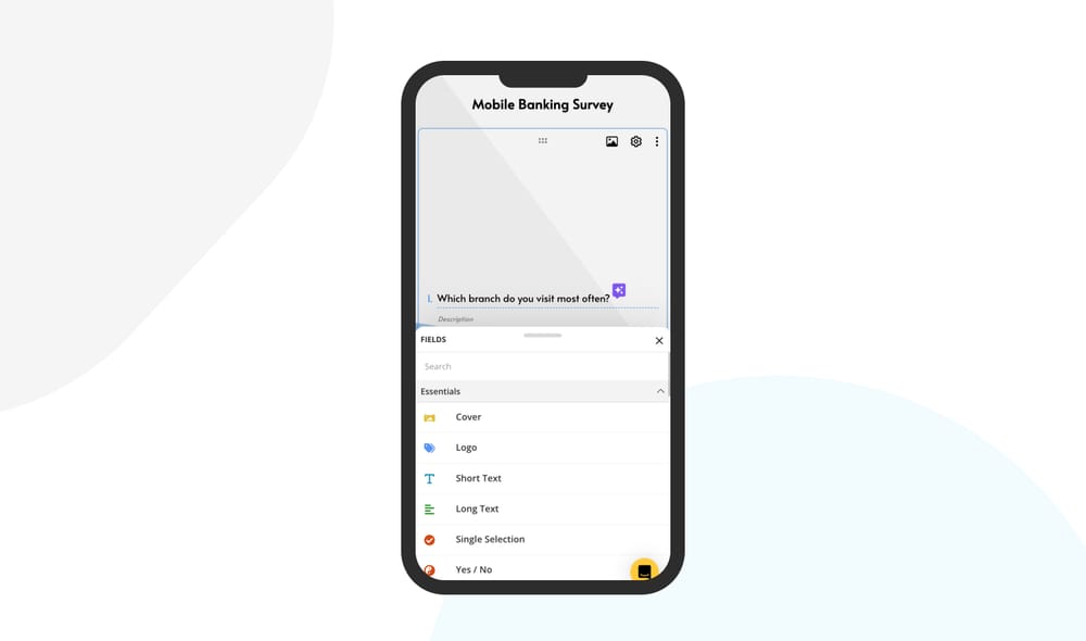 Add your survey questions