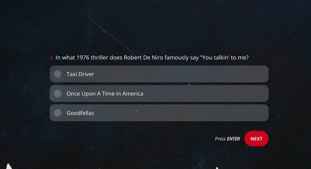 Bir film bilgi yarışması sorusu