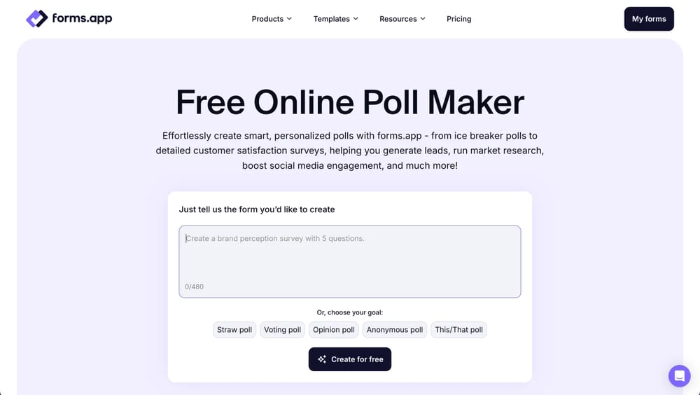 forms.app’s poll maker