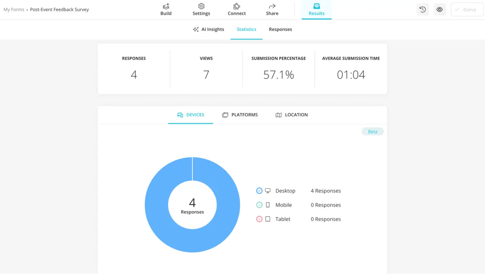 Check the survey responses