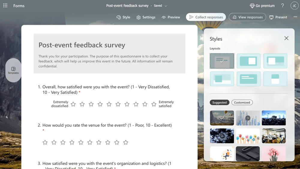 Change the background