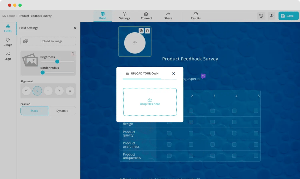 Customizing the design of your survey