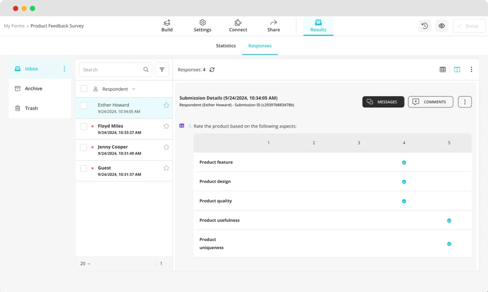 Check the survey results