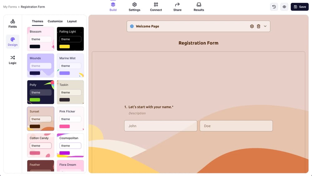 Personalize your registration form