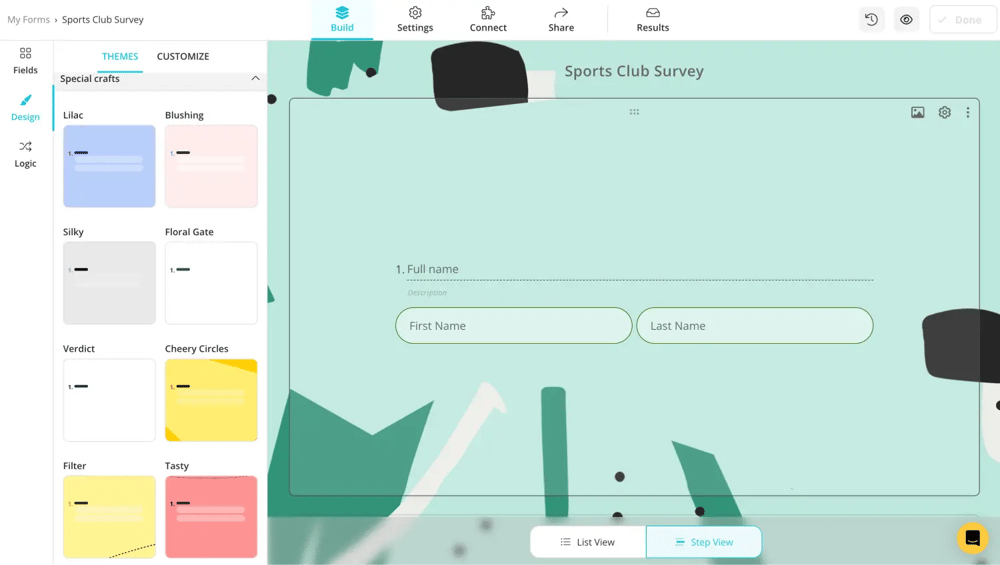 Spor kulübü anketinizi özelleştirin