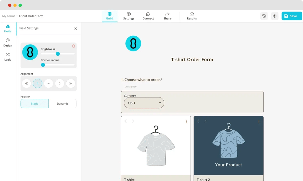 Customizing the design of your form