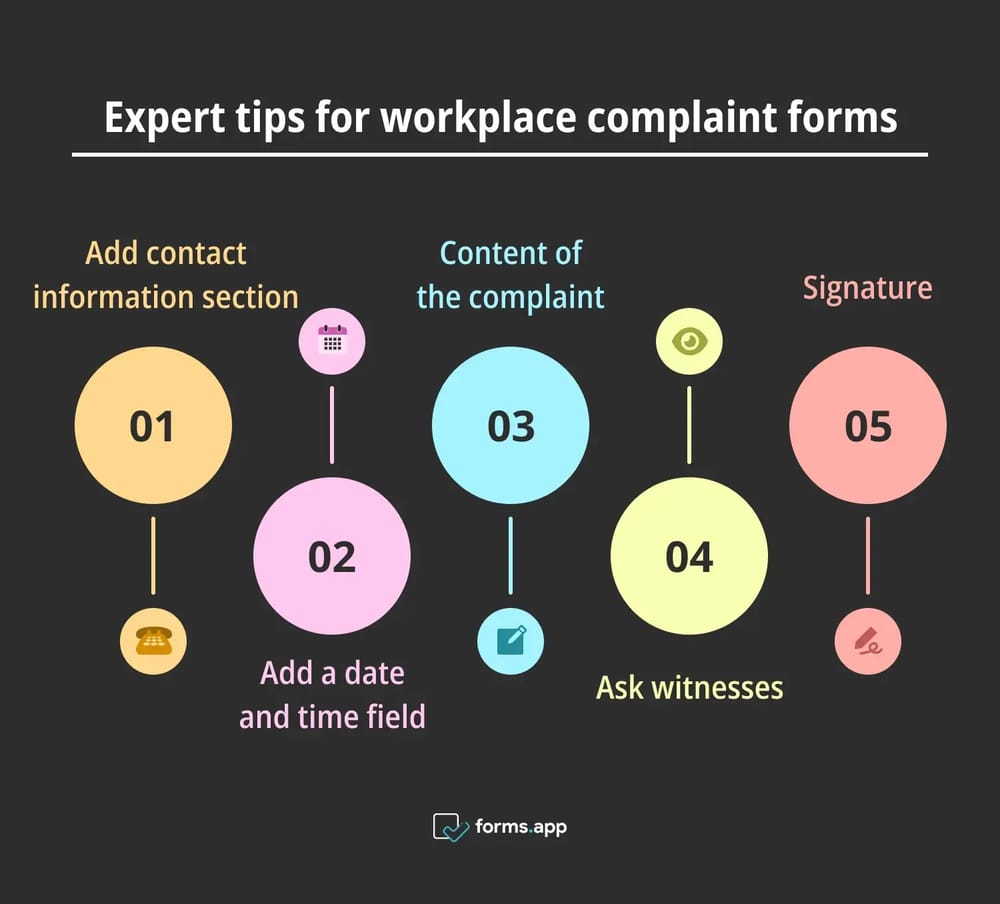 Dicas de especialistas para formulários de queixa no local de trabalho