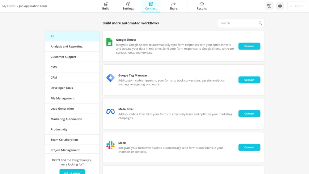 Integrate your form with other apps