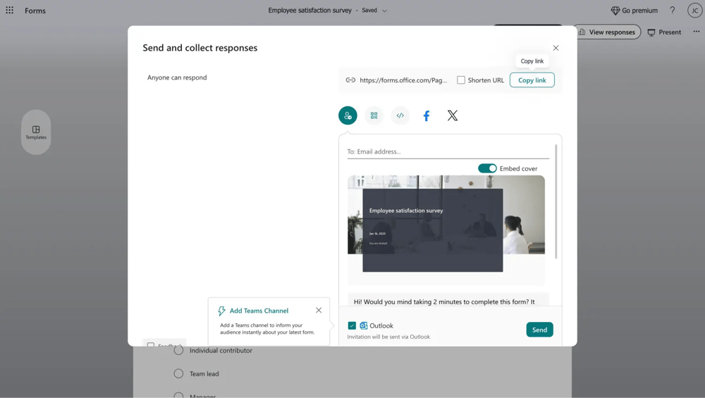 Teilen Sie Ihre Umfrage