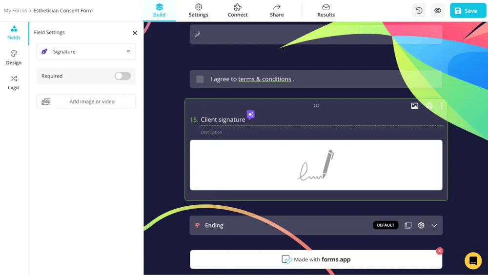 Add a signature field