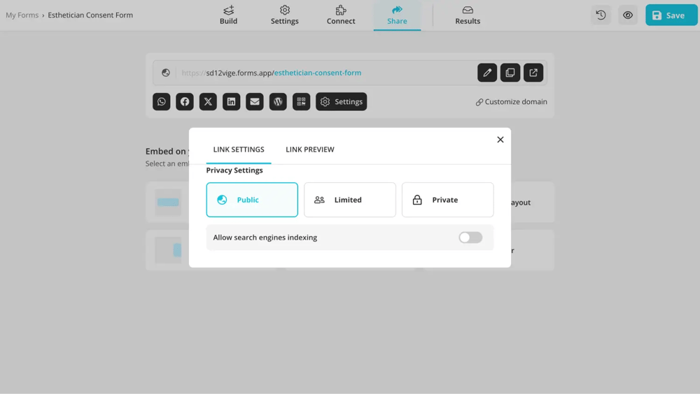 Check the privacy settings