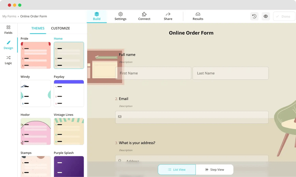 Change the design of your form