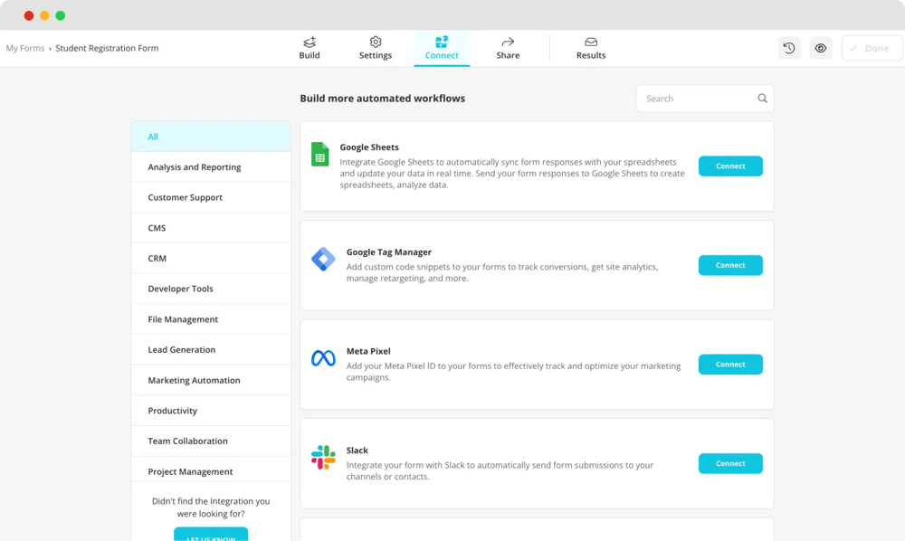 Use various integrations