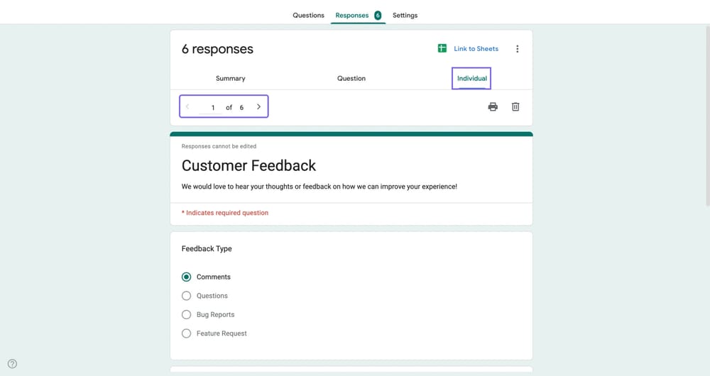 Aba Individual no Google Forms
