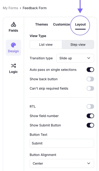 An image highlighting the RTL setting from the Layout area