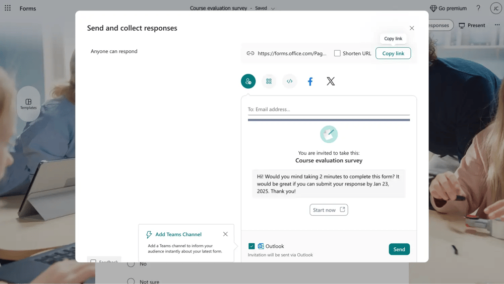 Share your form and collect responses
