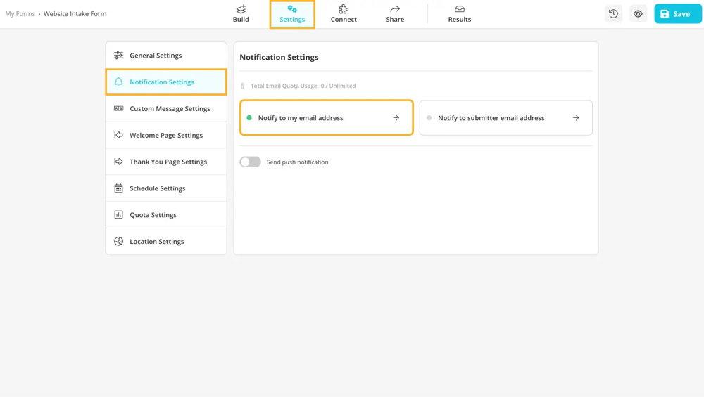 Head to settings for notification settings