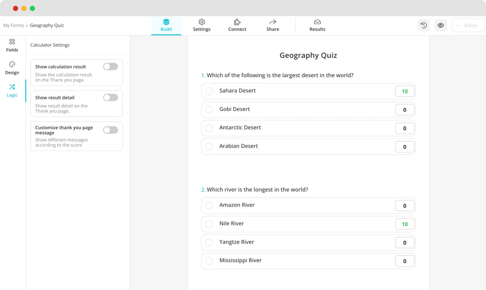 Use the calculator feature