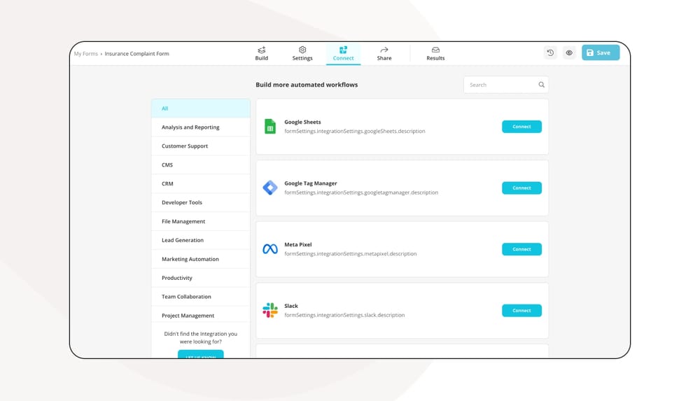 Teilen Sie Ihr Formular