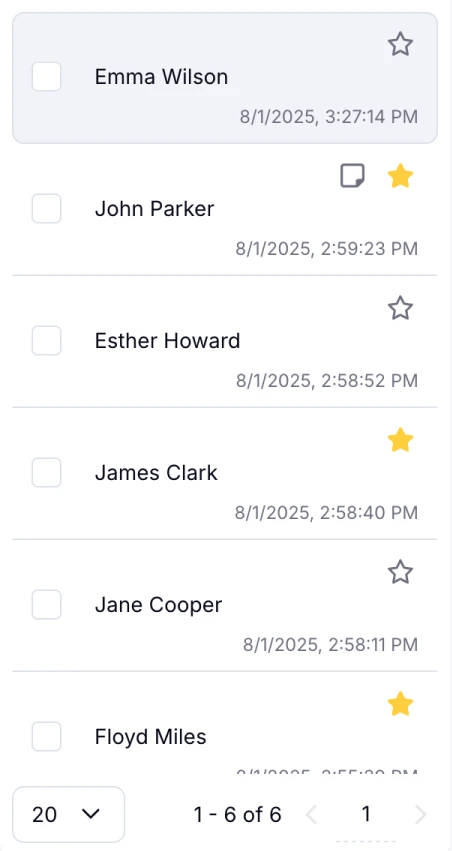 An image showing the option of starring the form responses needed by pressing the Star icon