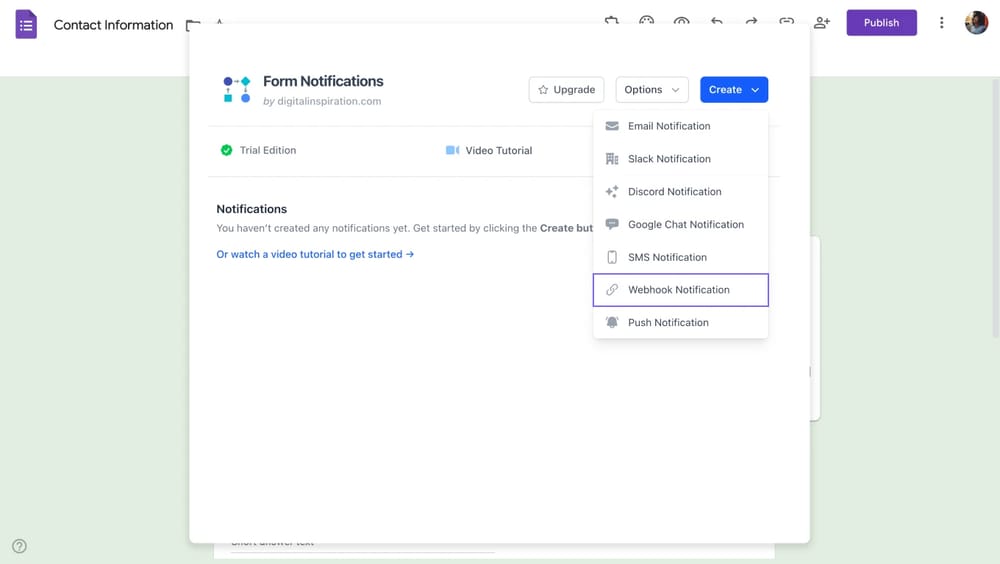 Configuring webhook requests