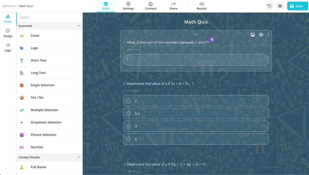 Fügen Sie Fragen hinzu oder passen Sie die vorhandenen an