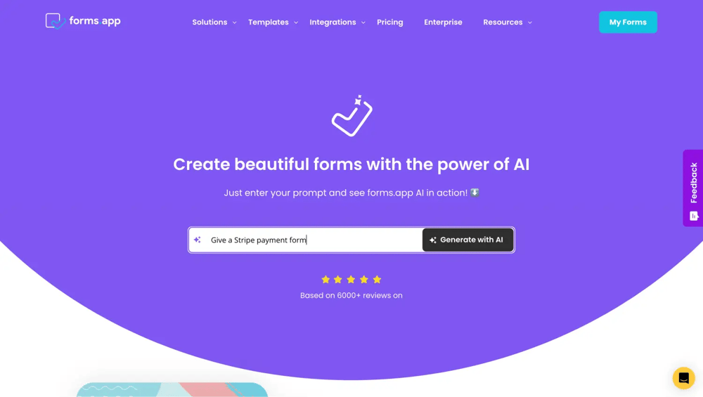 forms.app AI form oluşturucuyu deneyin