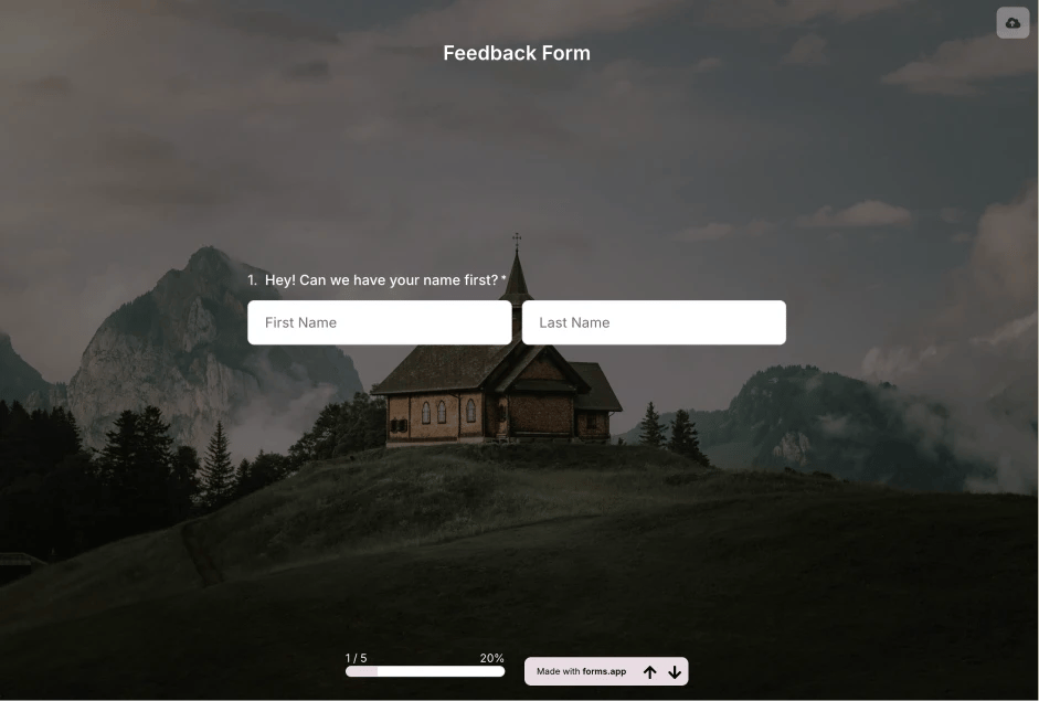 An image showing an example of an uploaded background picture to your form