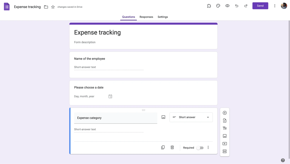 Gerekli soruları ekleyin