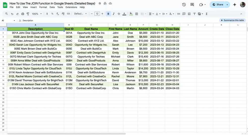 Drag the bottom corner to apply more cells