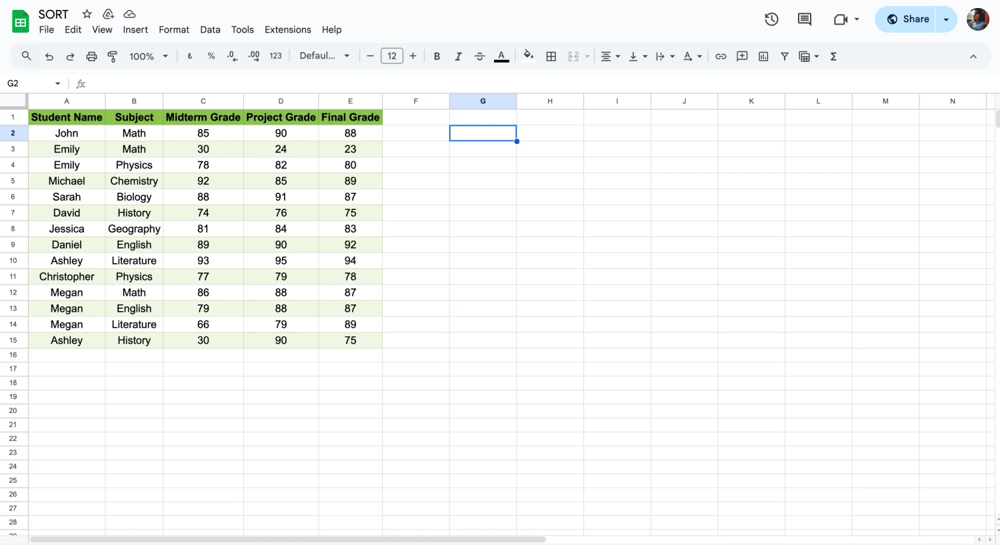 Escolha uma célula para digitar a fórmula