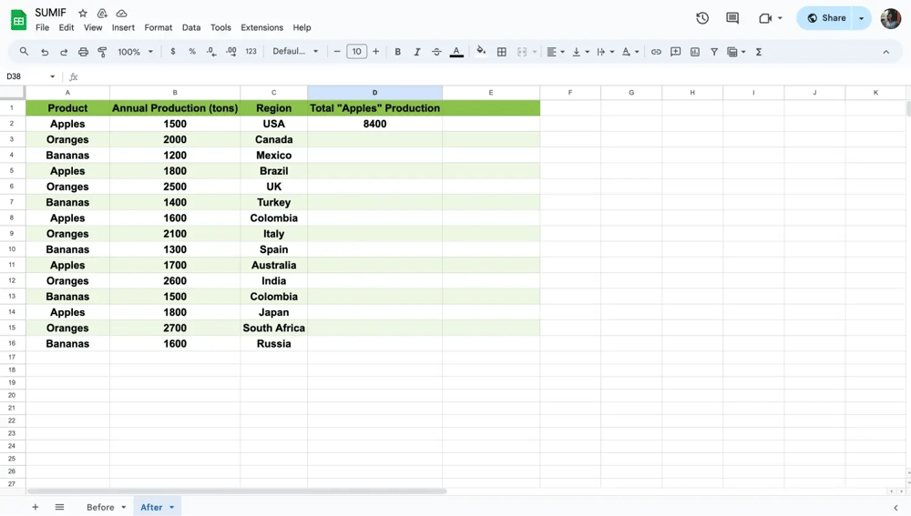 Digite a fórmula e pressione Enter