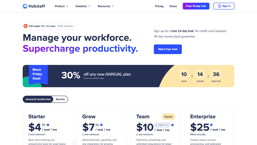 Black Friday Deal of Hubstaff