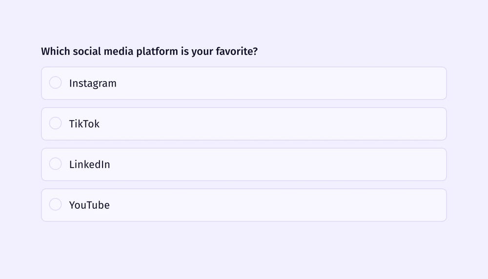 Un sondage de brise-glace à choix multiples
