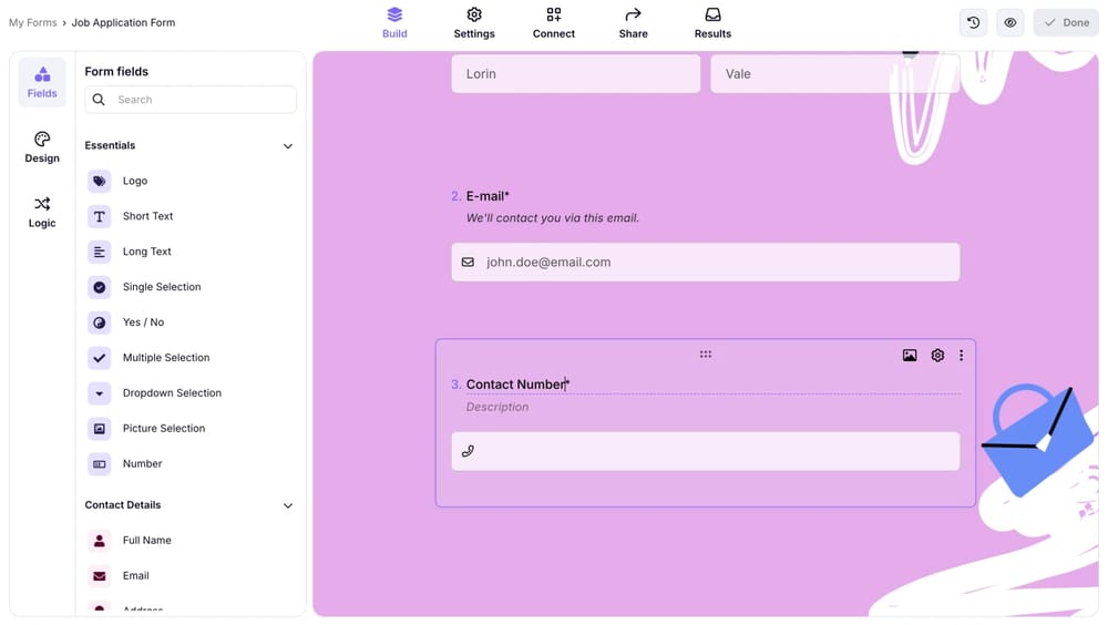 İş başvuru formunuza soru ve alanlar ekleme