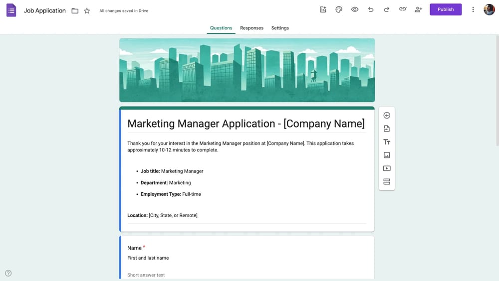 Bir form başlığı ve başvuru ayrıntıları ekleme