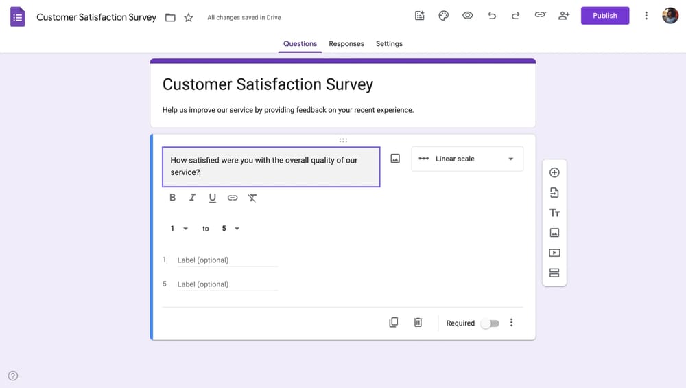 Google Formunda bir soru yazma