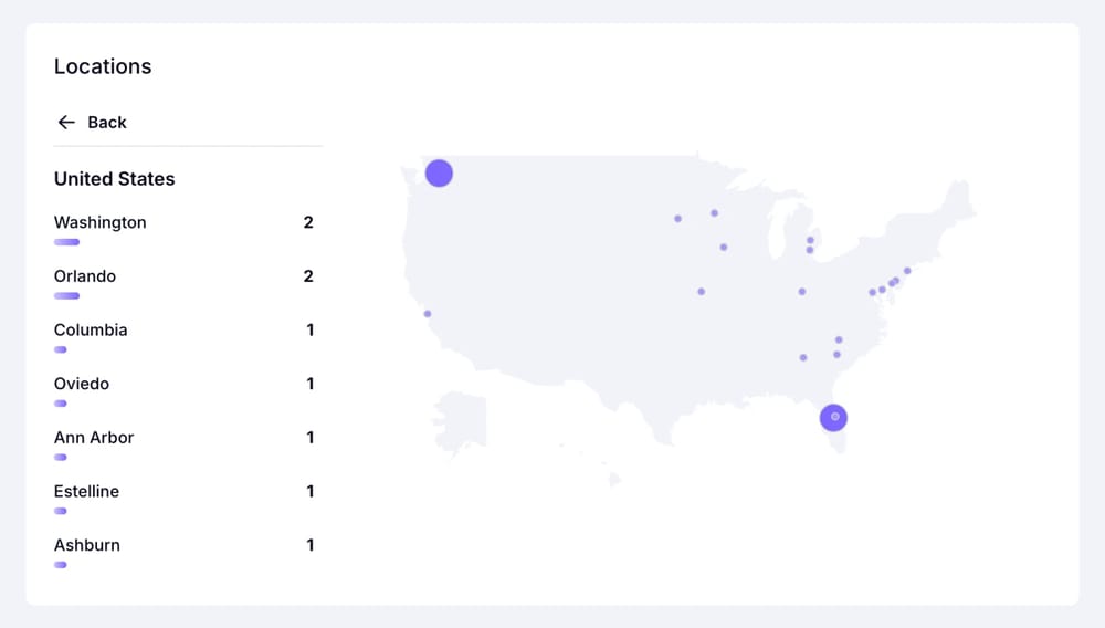 An image showing a zoomed-in map of respondents
