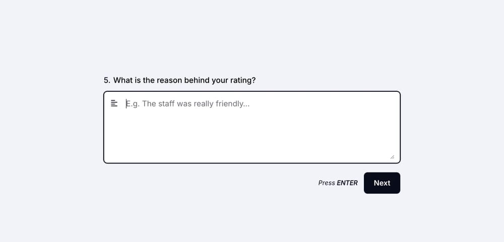 An image showing a filled example of the “Long Text” field
