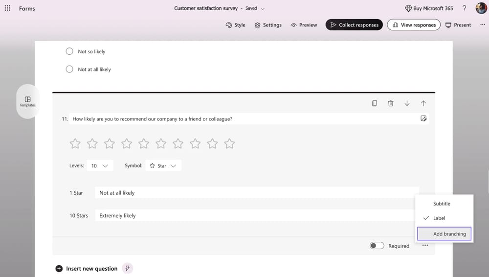 Use branching in your surveys