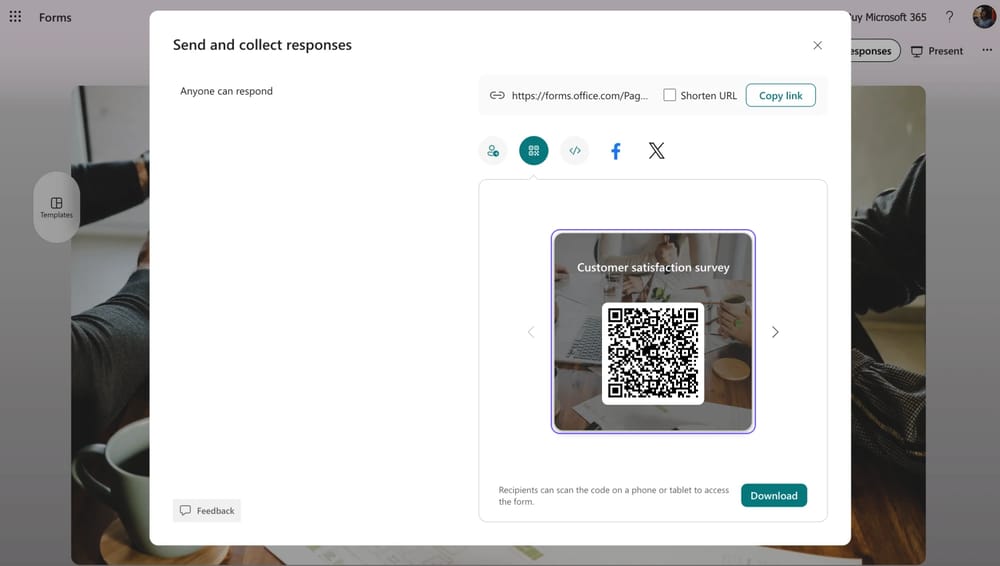 Share your form with a QR code