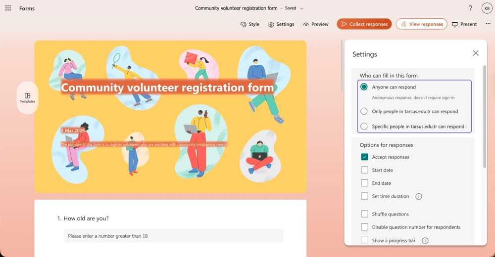 Personalize as configurações