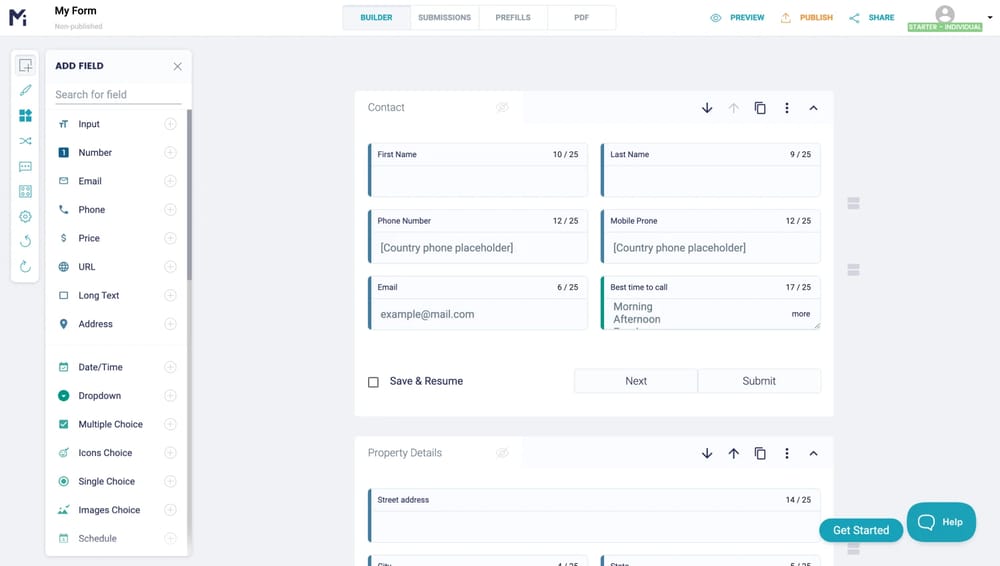 Workspace of MightyForms